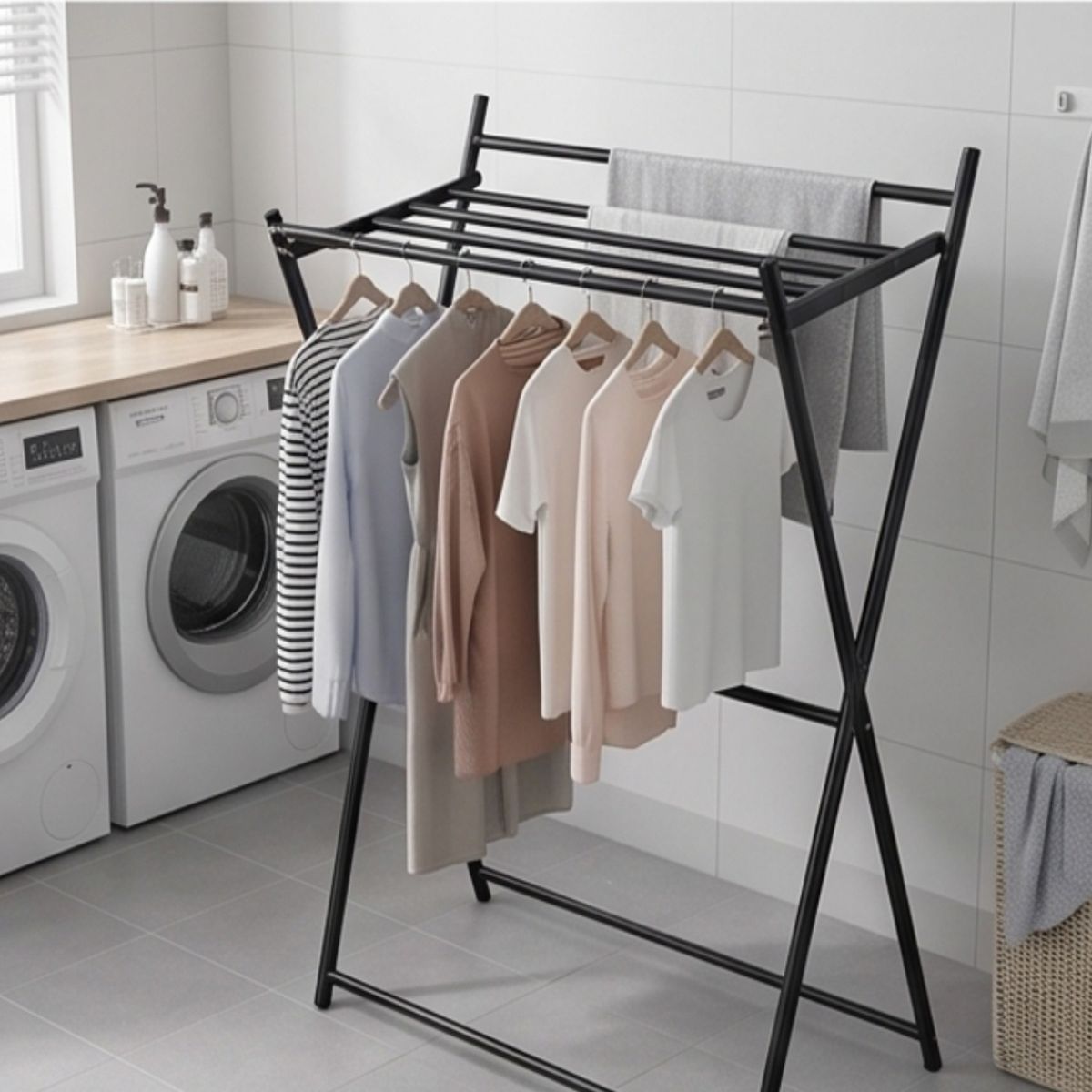 NOBELSOUND - Perchero Tendedero De Ropa Plegable Resistente En Metal