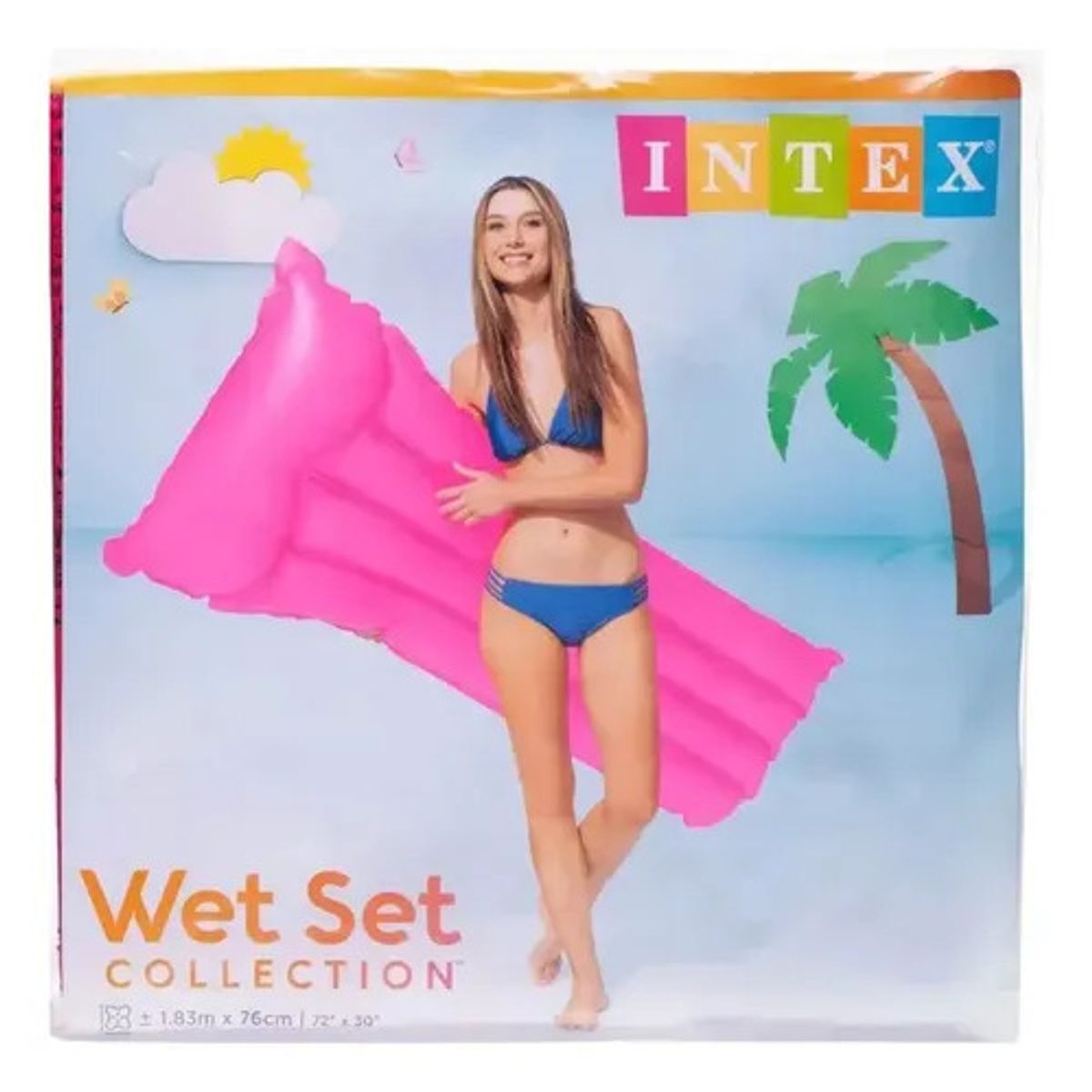 GENER - Colchoneta Cama Inflable para Piscina playa Intex 1.83 x 69 cm