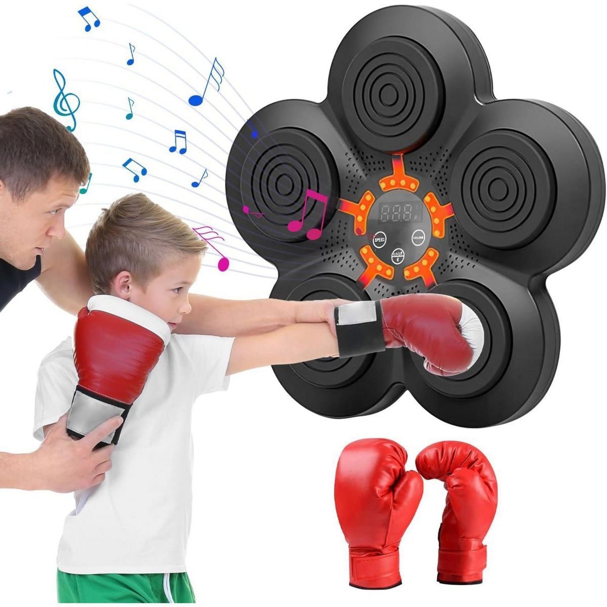 HOMMI - Máquina de Boxeo Electronica 6 Push con Pantalla Led Color Negro