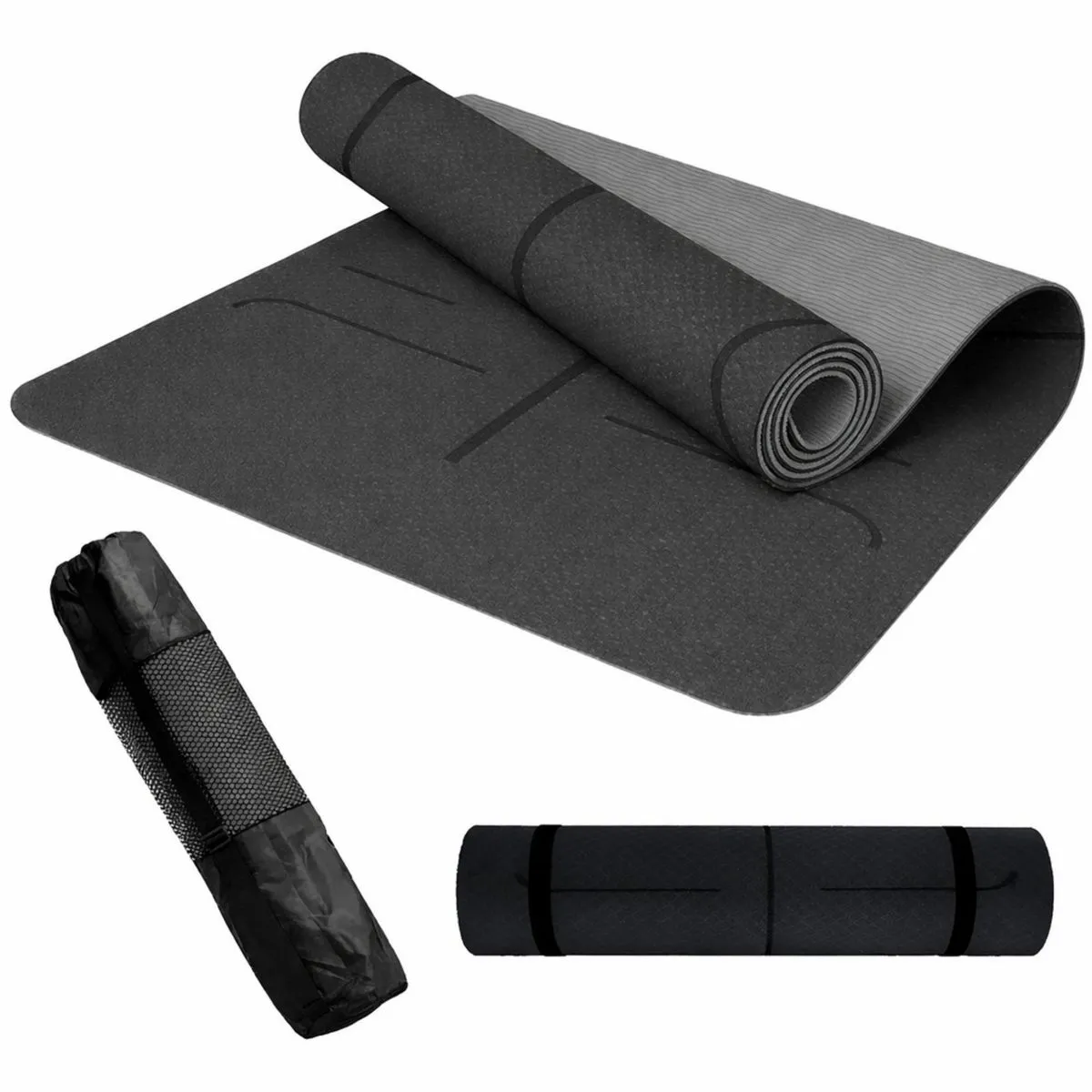 HOMMI - Mat Yoga Colchoneta Tapete Ejercicio 8mm Color Negro Color Negro