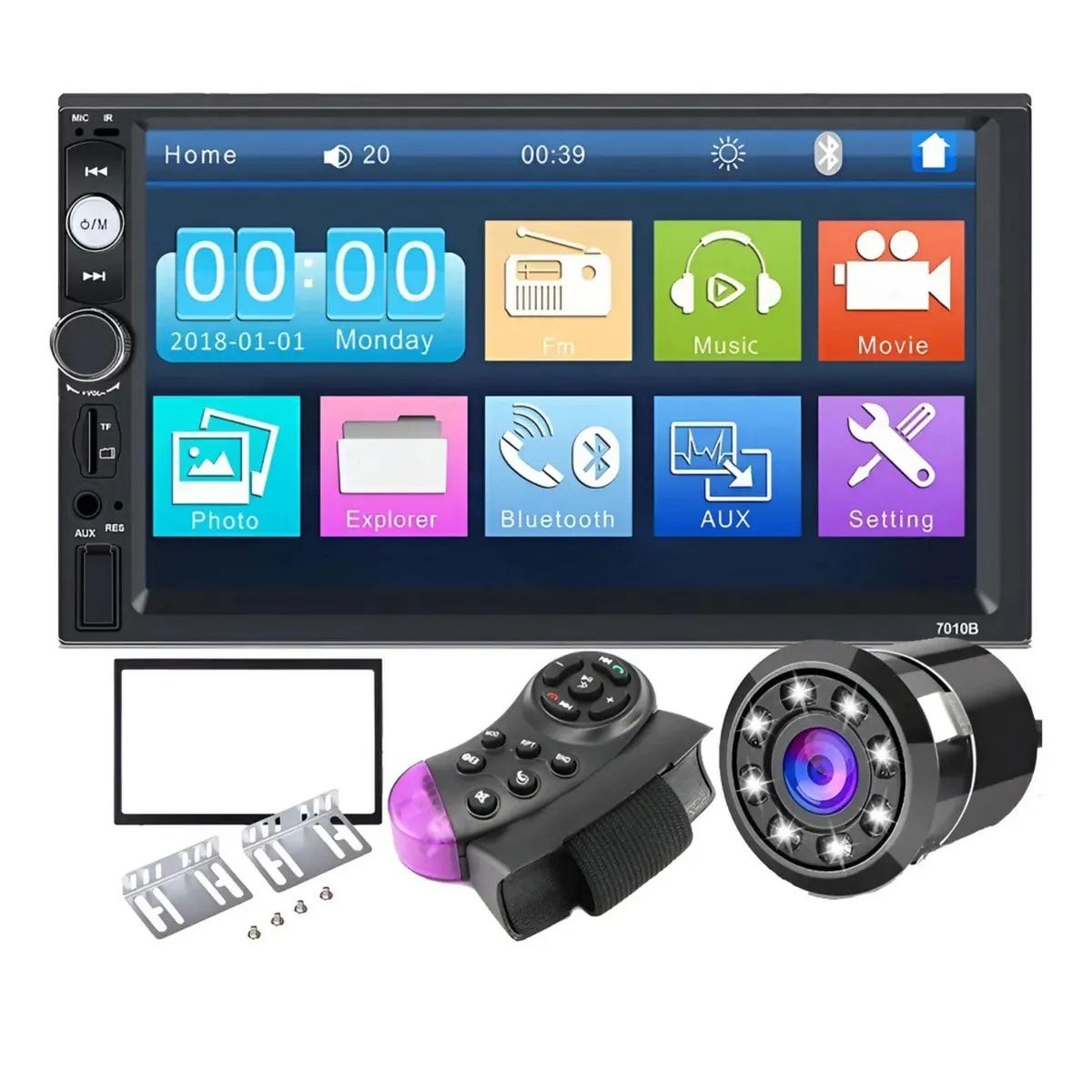 HOMMI - Radio para Carro con Bluetooth Pantalla Táctil 7010b con Usb para Hogar