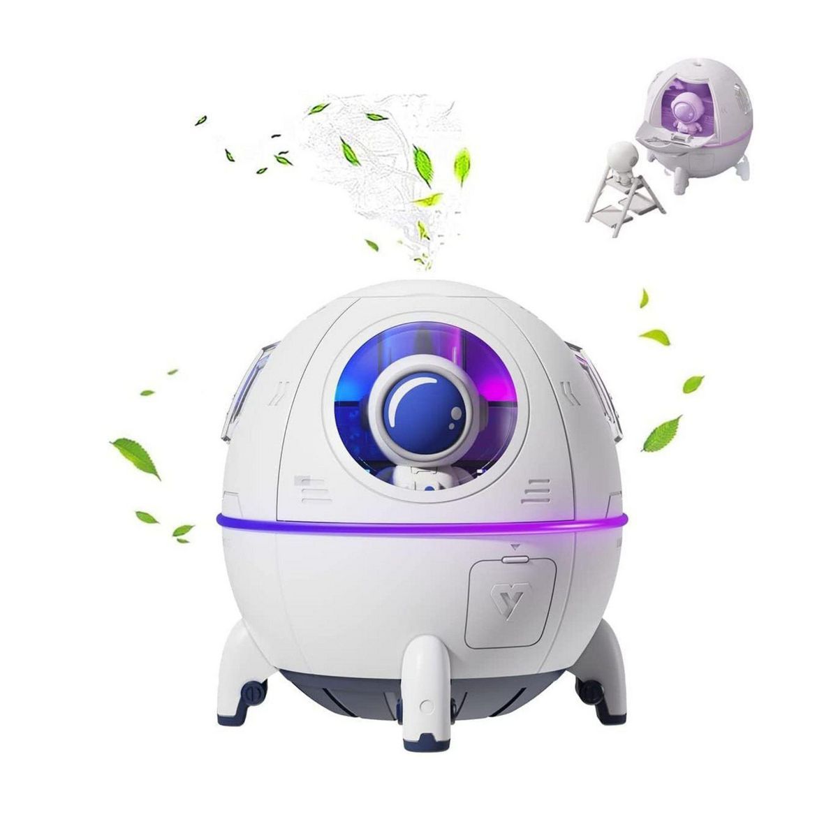 HOMMI - Humidificador Electrico Galaxi Space Capsule Color Blanco Color Blanco