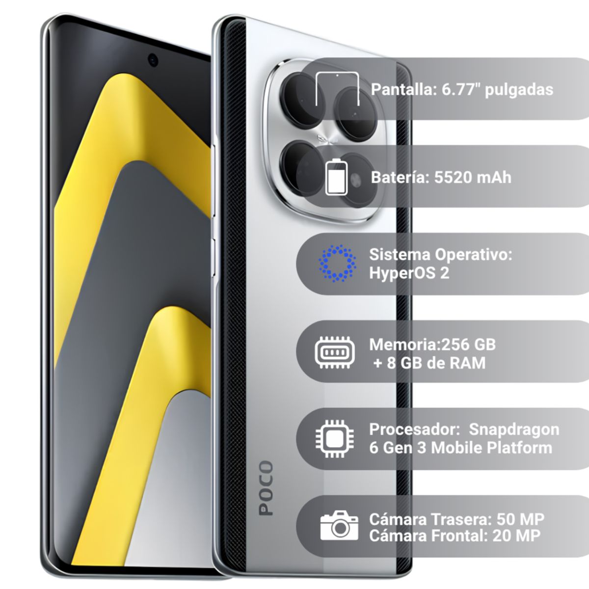 XIAOMI - Celular Xiaomi Poco M8 5G 512GB8GB RAM-Plateado
