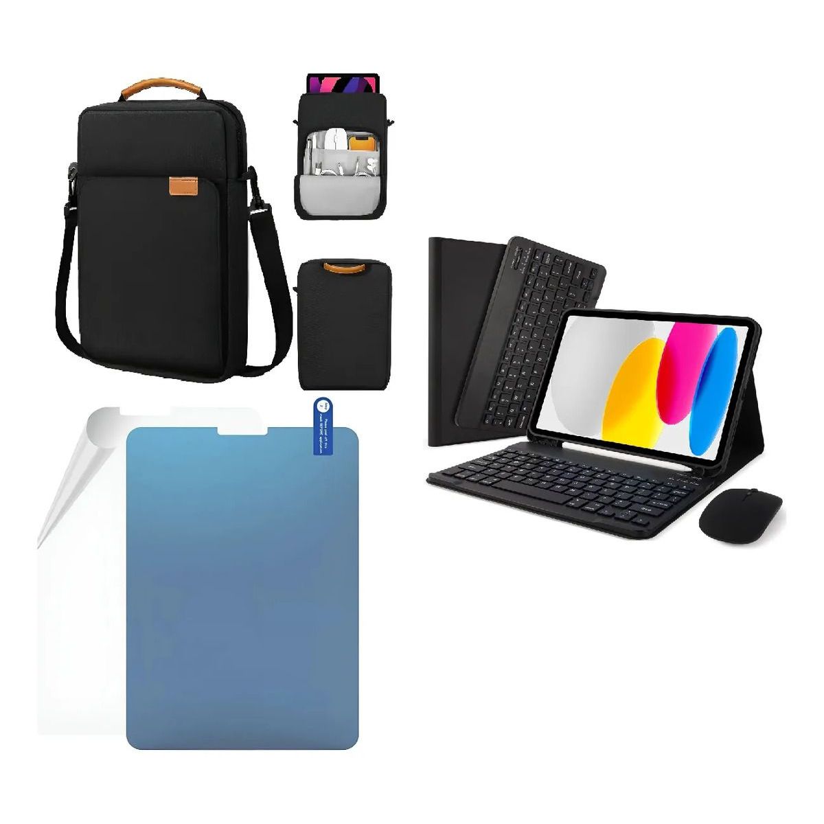 GENERICO - Forro Estuche con Teclado + Mouse + Paper Like + Bolso para TABLET XIAOMI POCO PAD 12.1
