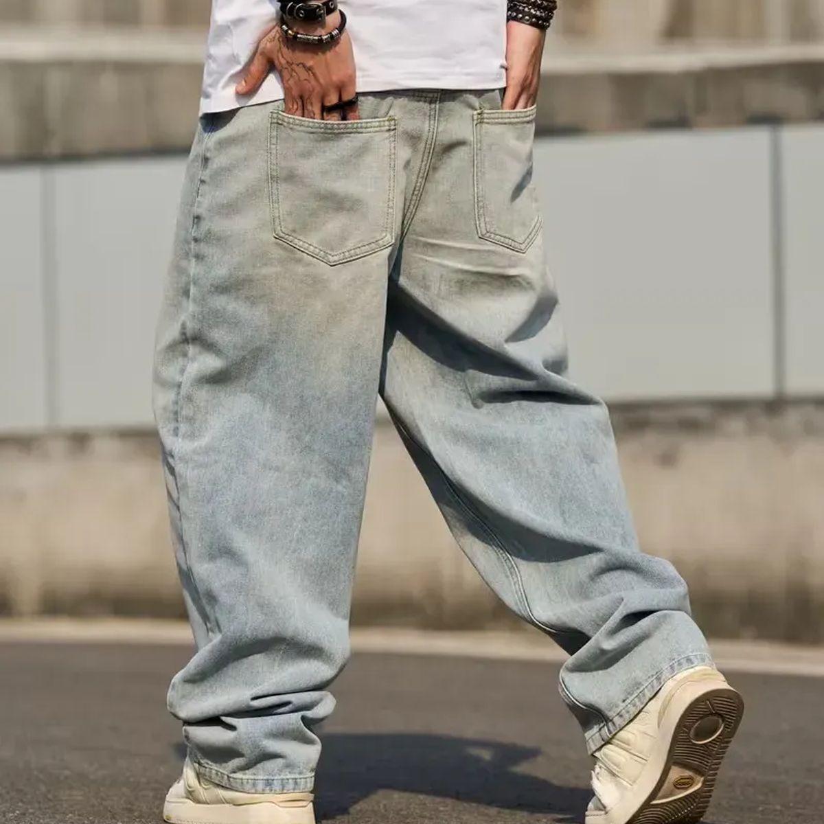 GENERICO - Pantalon Jean Baggy Oversize Ancho Urban Cargo