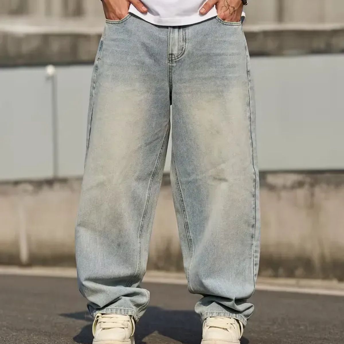 GENERICO - Pantalon Jean Baggy Oversize Ancho Urban Cargo