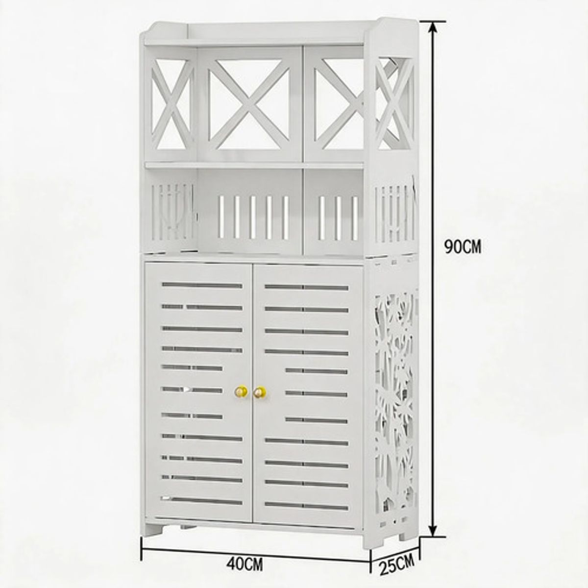 POLASUP - Gabinete Organizador para Baño con Puertas y Estantes Multifuncional Gran Capacidad