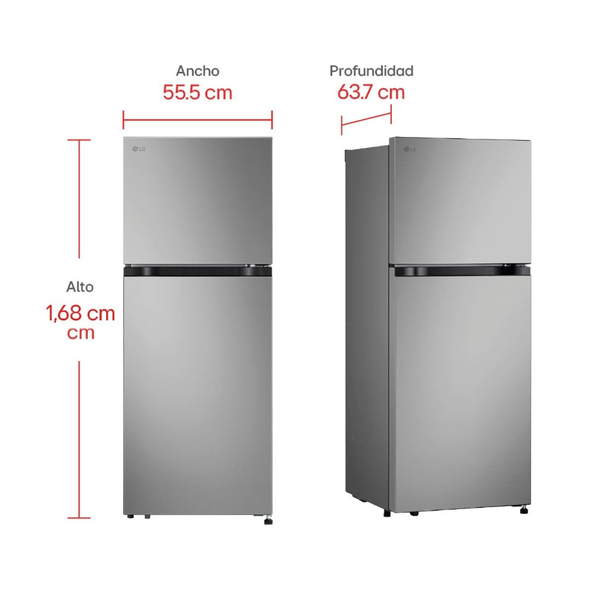 LG - Nevera LG Top Freezer 266 L No Frost Plateada VT26BPYAPYCCLM