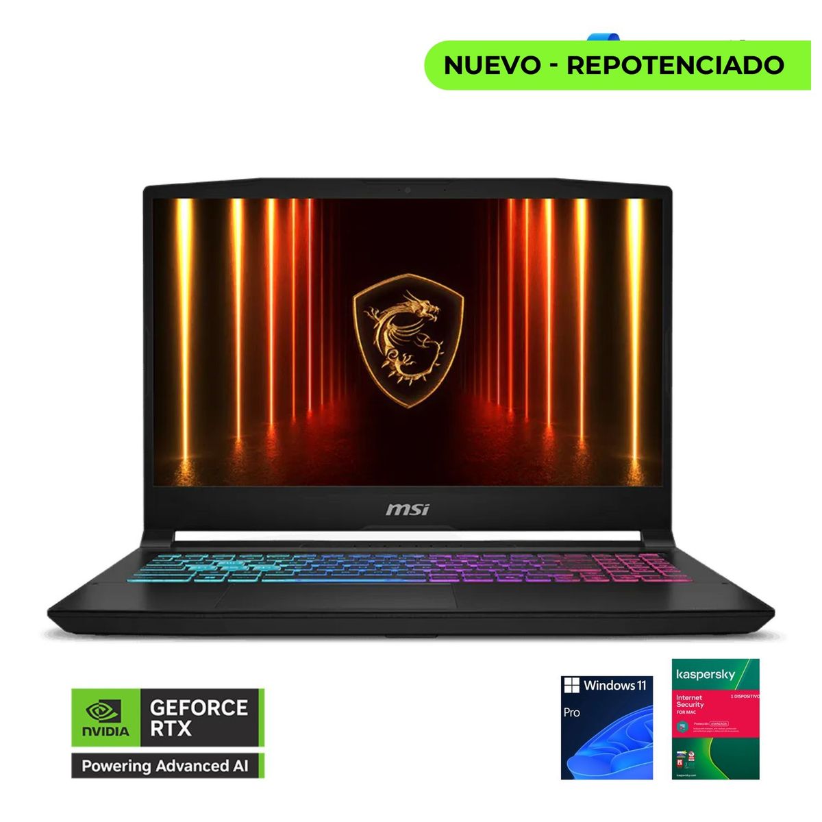 MSI - PORTATIL MSI KATANA – INTEL CORE I7 - RTX 4060 8GB - 32GB DDR5 - 1TB SSD - WINDOWS 11 PRO