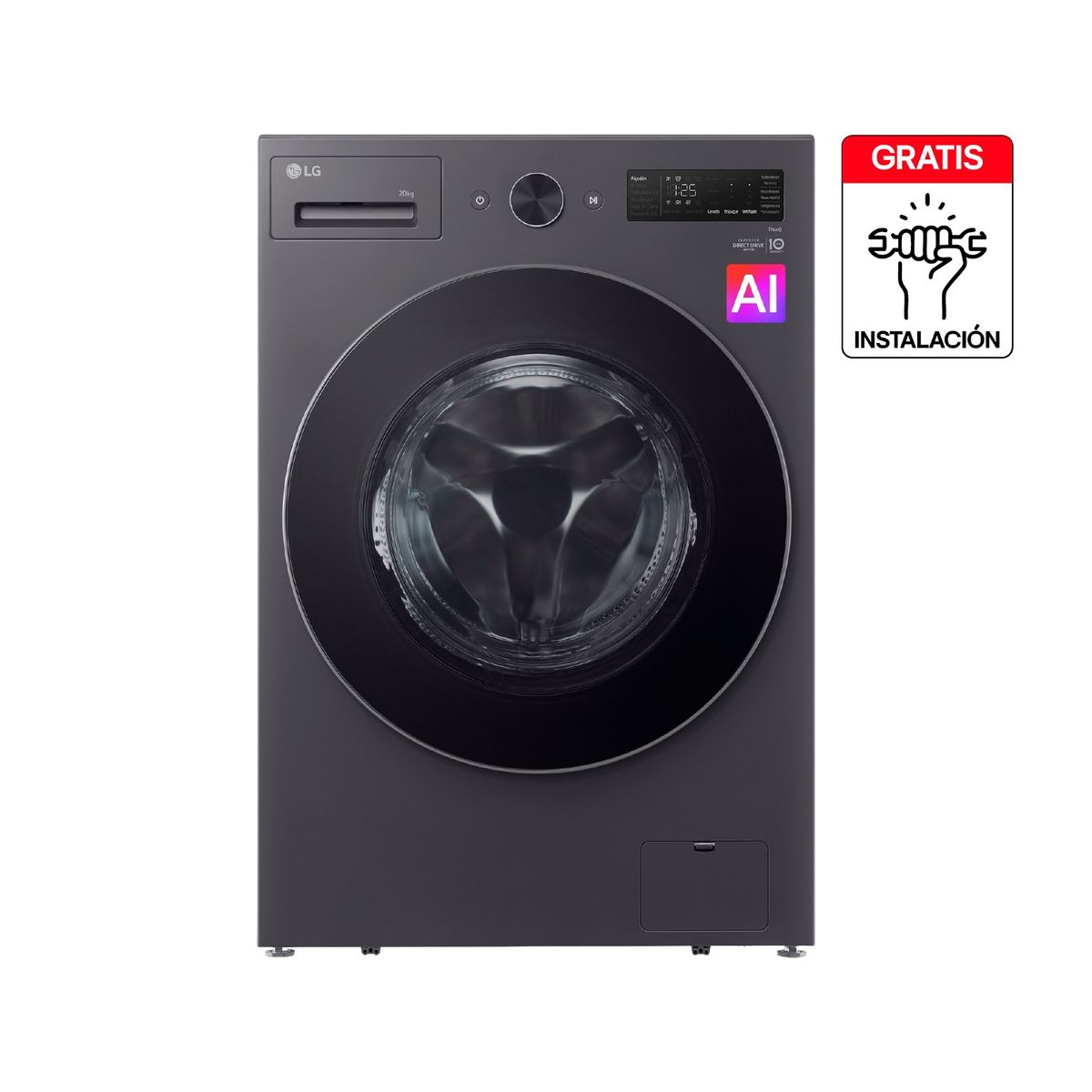 LG - Lavadora LG Carga Frontal 20 kg AI DD™ TurboWash360° Grafito WO20EGNTS6PAEGECOL