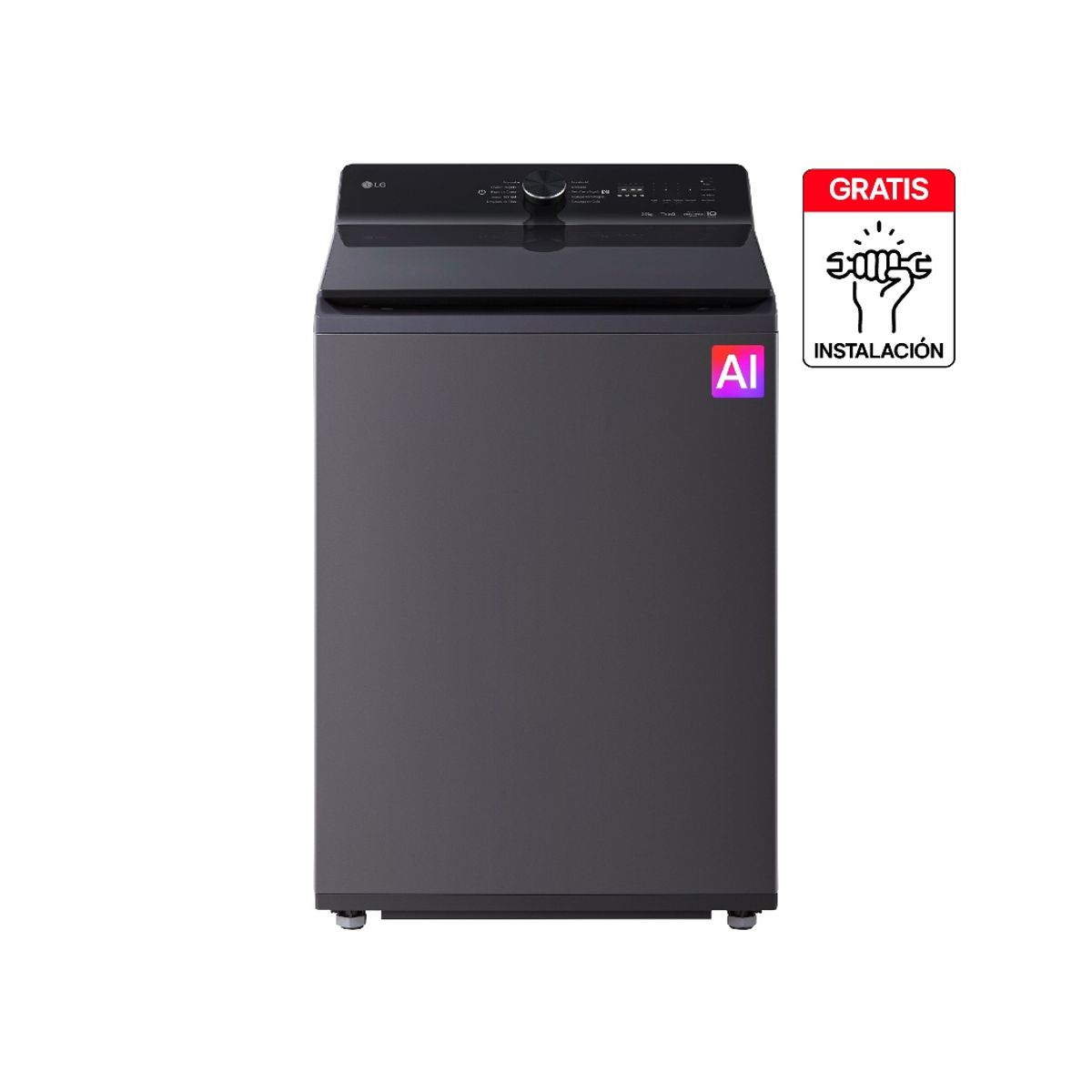 LG - Lavadora Carga Superior LG 23Kg Gris Grafito AIDD EasyUnload WT25EGTX6AEGECOL