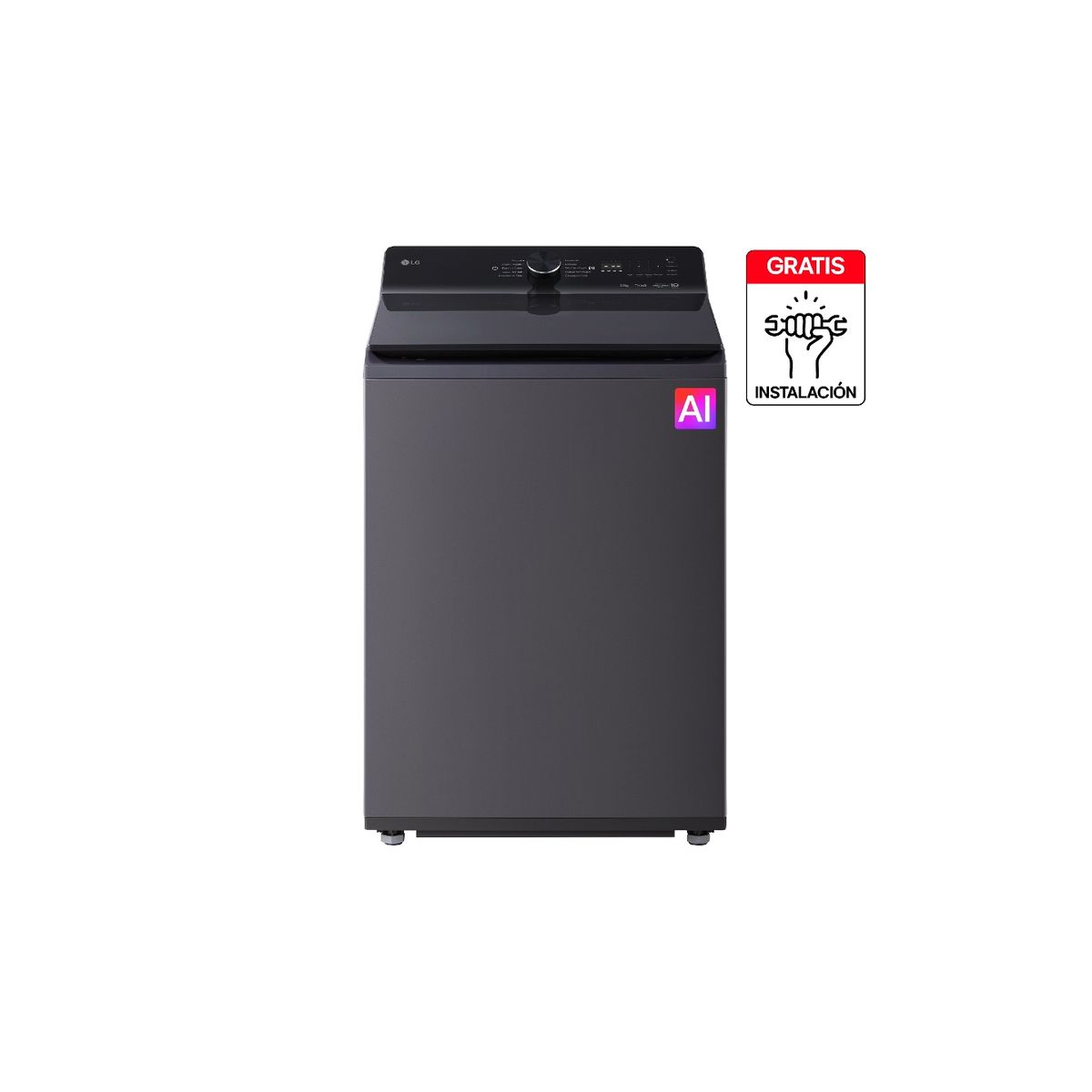 LG - Lavadora Carga Superior LG 23Kg Gris Grafito AIDD EasyUnload WT25EGTX6AEGECOL