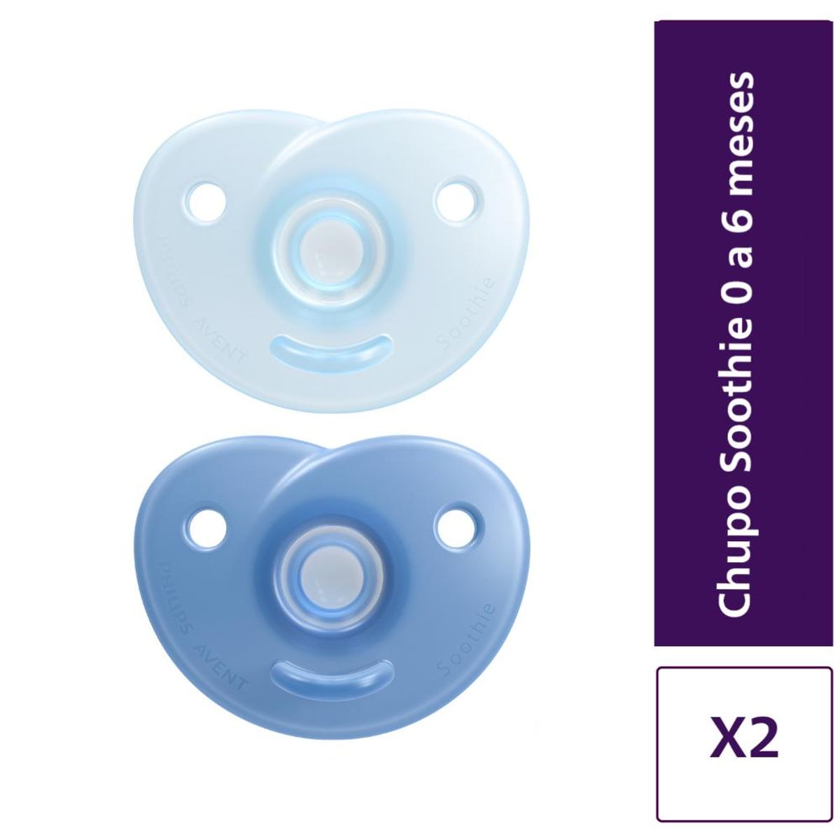PHILIPS AVENT - Chupo de Entretención de Silicona Médica Curvo Ortodóntico Azul 0 A 6 Meses