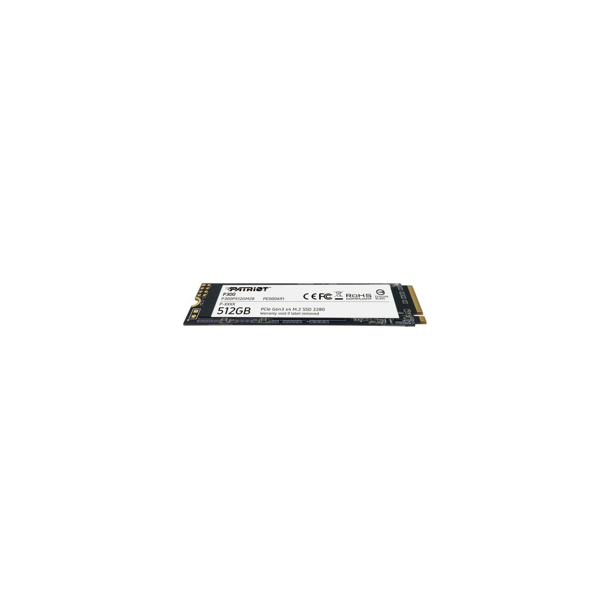 PATRIOT - Unidad de Estado Sólido M.2 NVMe PATRIOT P300 512GB Interfaz PCIe Eficiencia Térmica