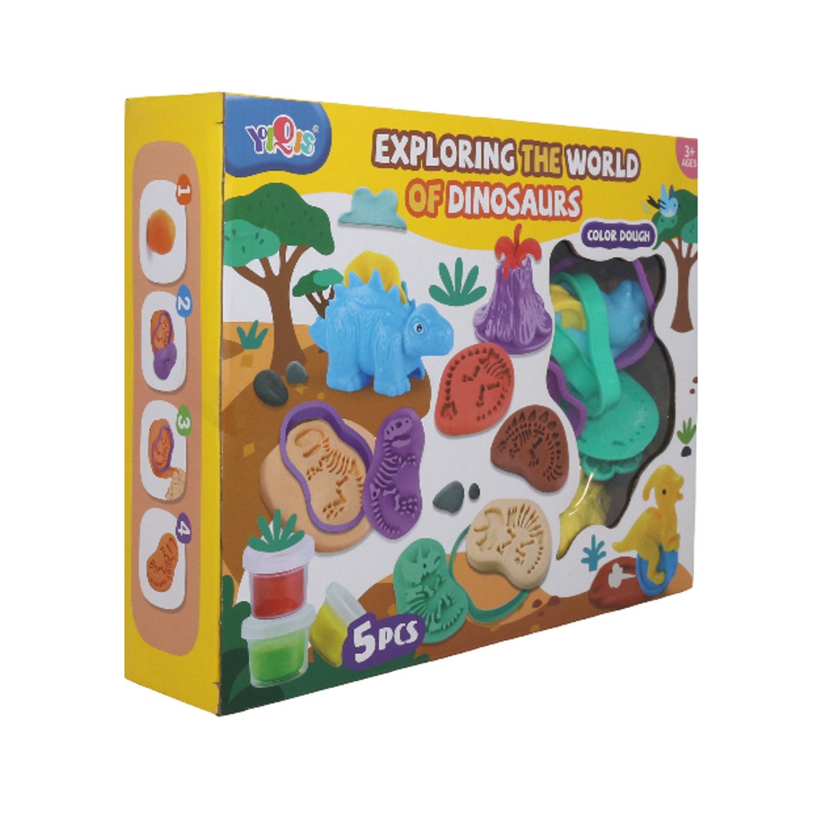 JUGUETELANDIA - PLASTILINA FOSILES DE DINOSAURIO CAJA