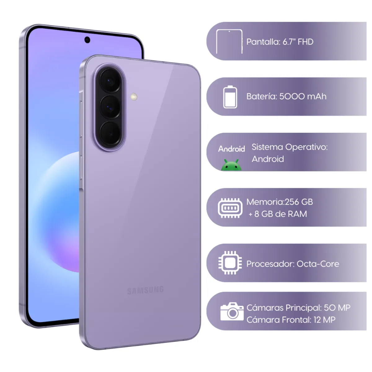 SAMSUNG - Samsung Galaxy A57 5G De 256GB8GB RAM - Lila