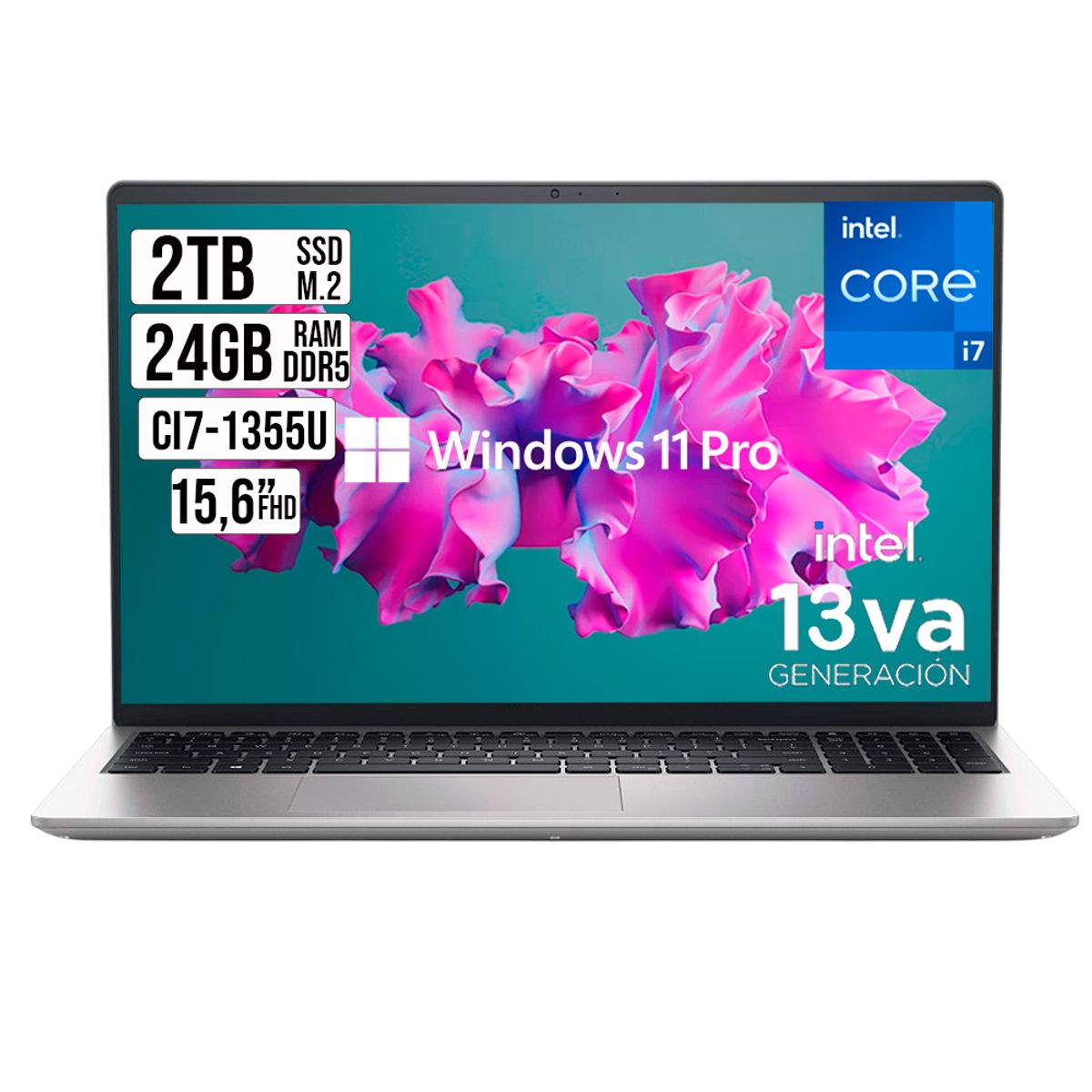 DELL - Portatil Dell Pro 15  Intel Core i7-1355U SSD 2TB Ram 24gb Led 15.6 FHD W11 Pro
