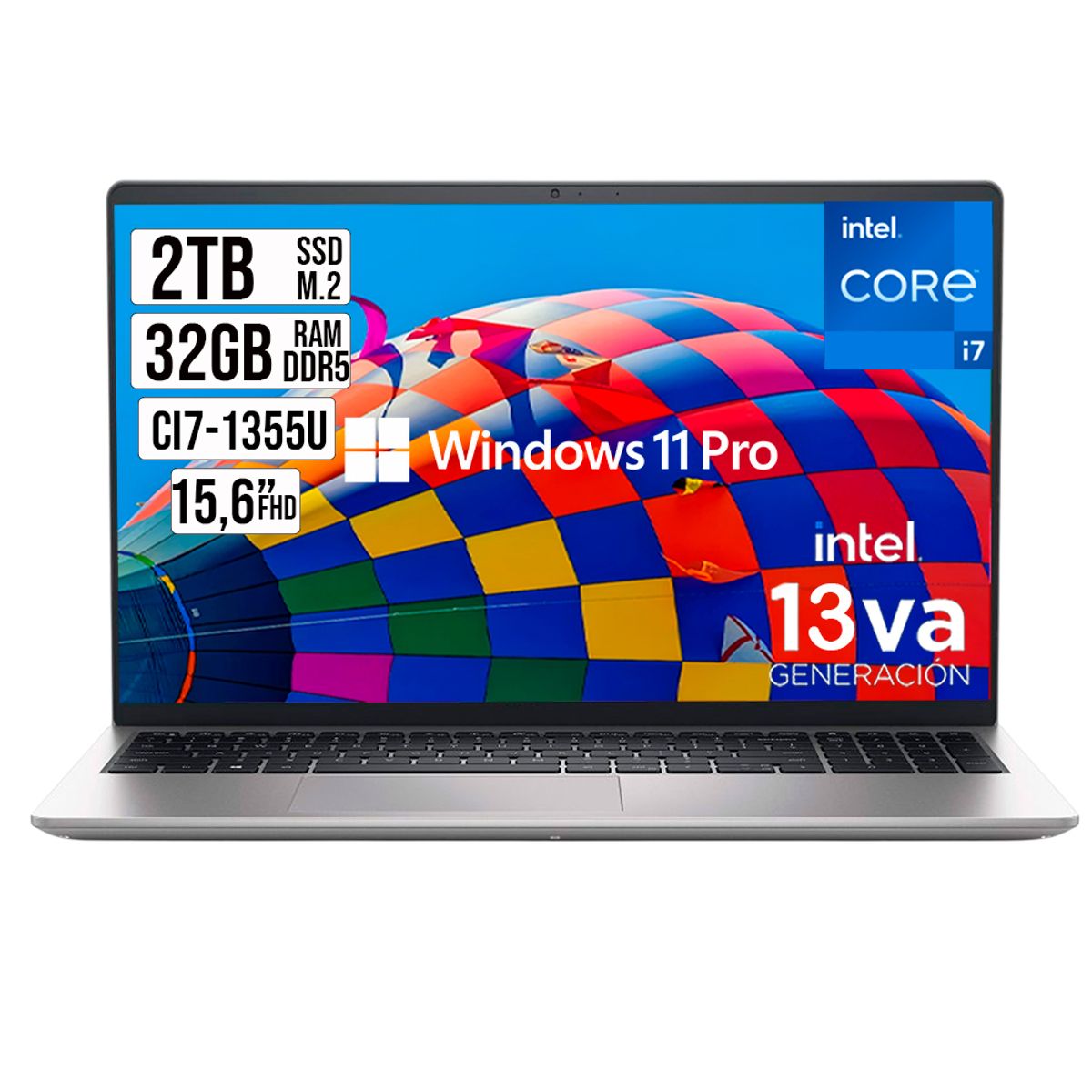 DELL - Portatil Dell Pro 15  Intel Core i7-1355U SSD 2TB Ram 32gb Led 15.6 FHD W11 Pro