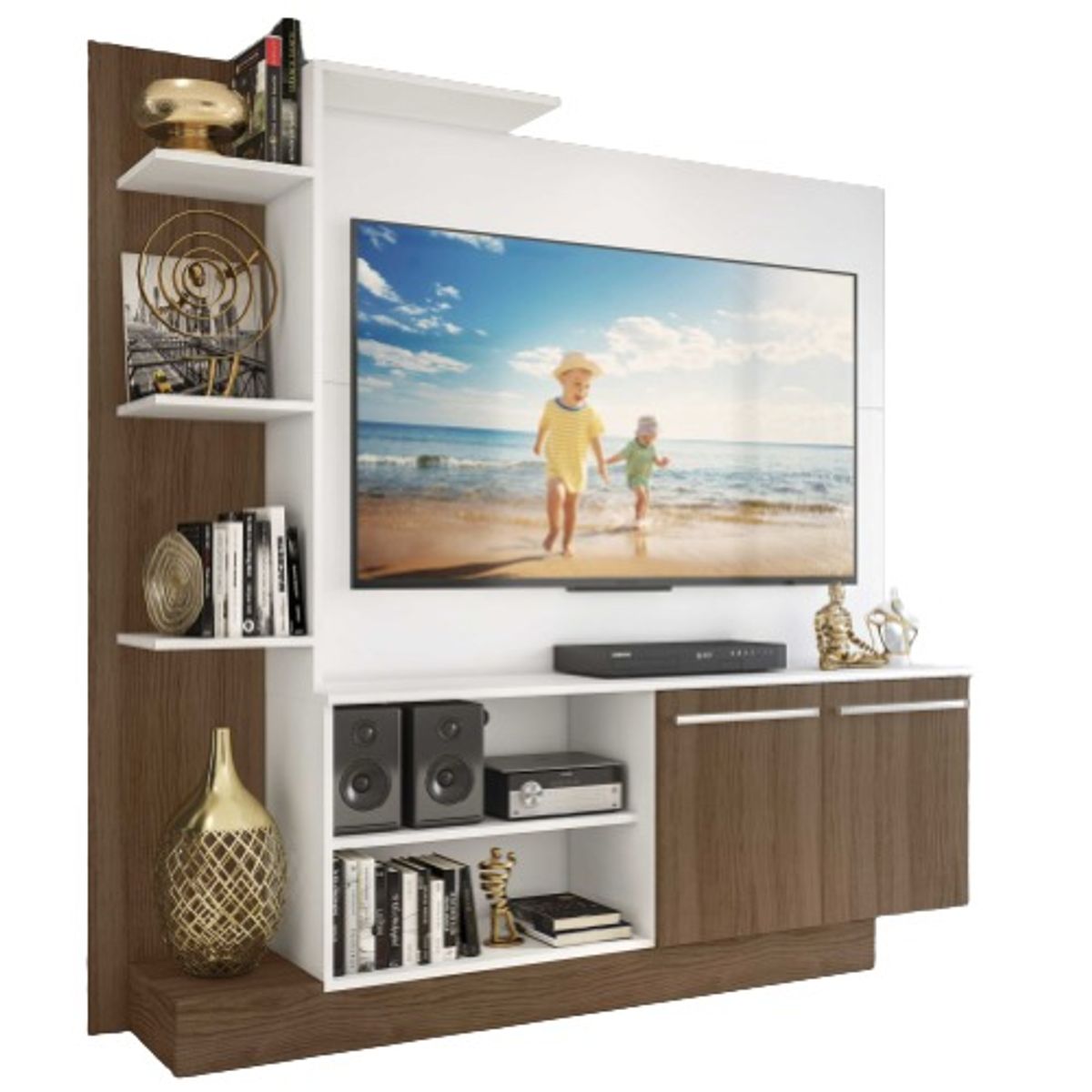 AKIVOY - Panel De TV Braga Para Tv De Hasta 60 Pulgadas Color Blanco