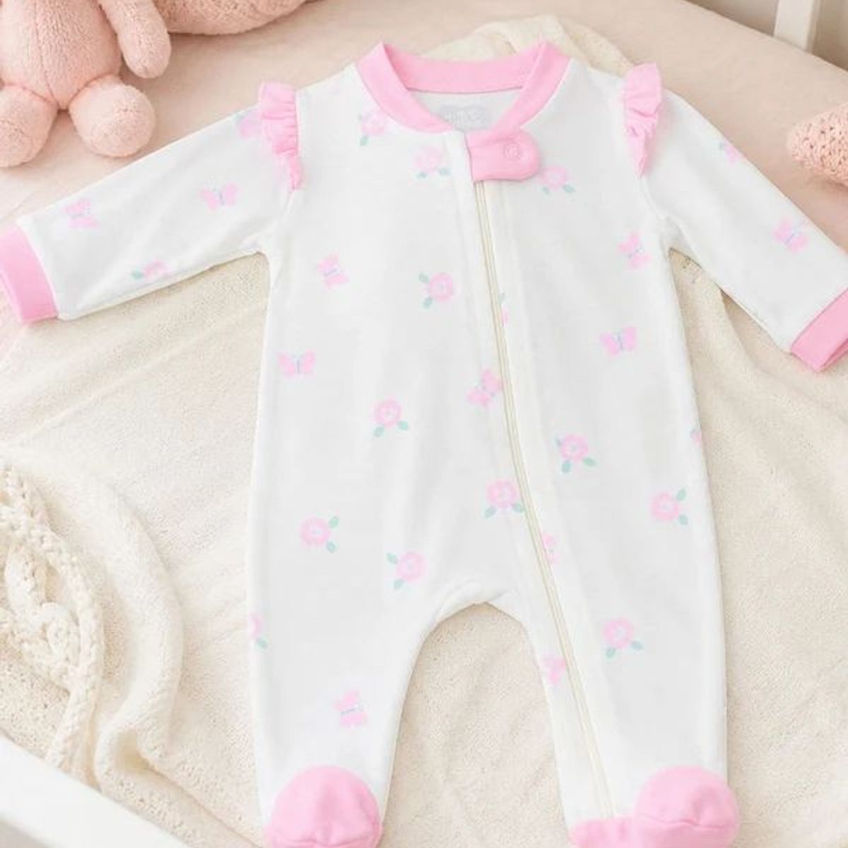 LOS CHIROS DE MARIA JOSE - Pijama Enteriza Rosas y Mariposas Rosa