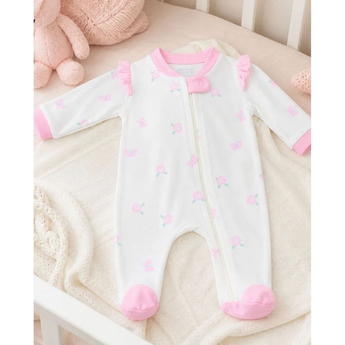 LOS CHIROS DE MARIA JOSE - Pijama Enteriza Rosas y Mariposas Rosa