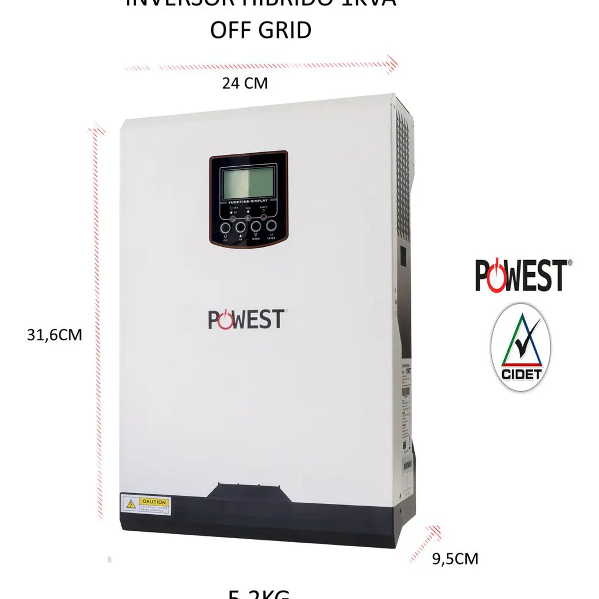 POWEST - Inversor Hibrido Powest 1kva 12v