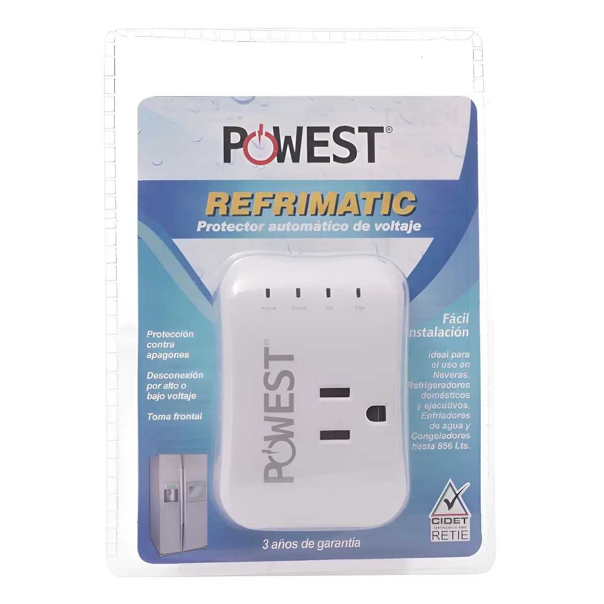 POWEST - Protector De Voltaje 120v 10a Refrimatic Para Nevera Congela