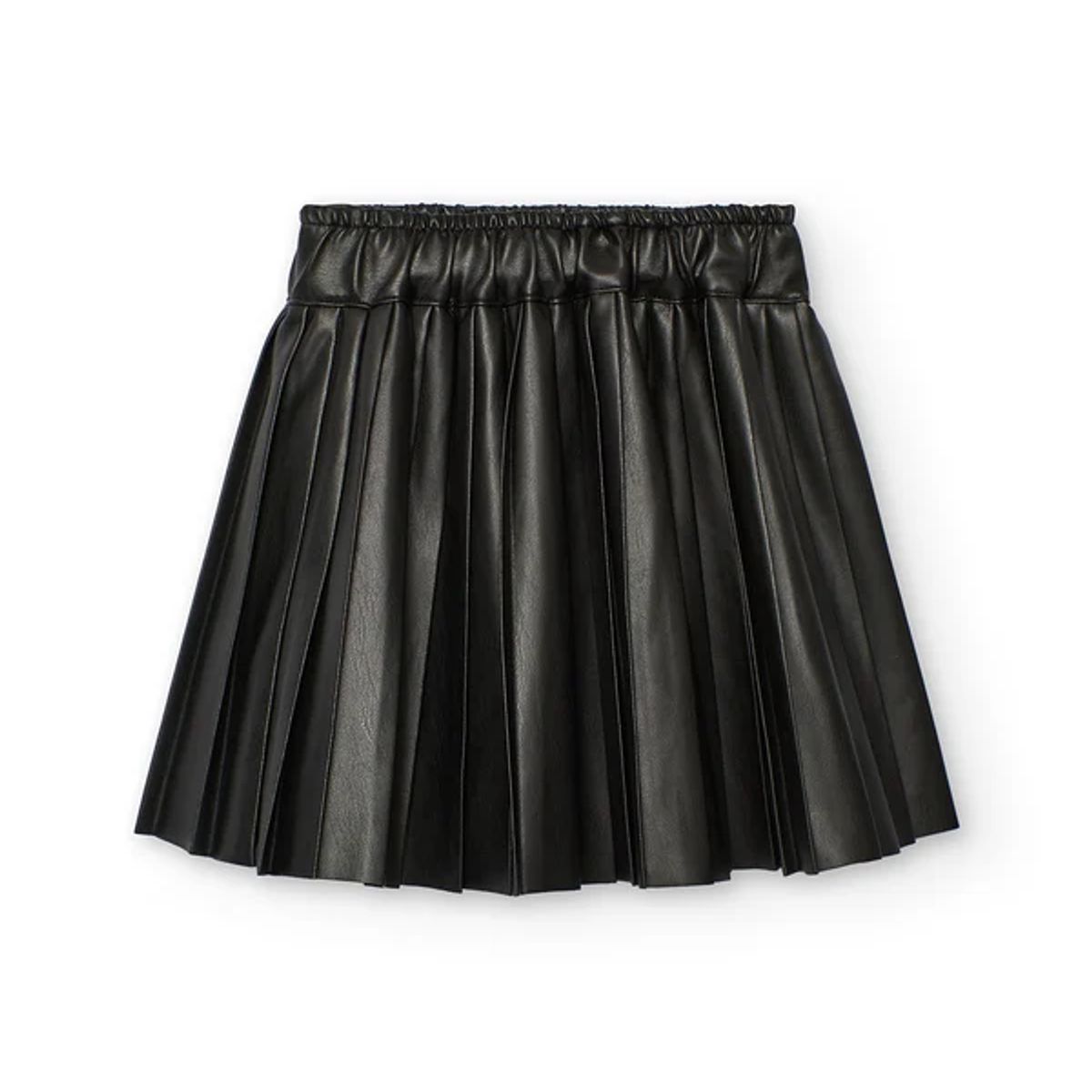 BOBOLI - Falda Polipiel Plisada Negro Boboli