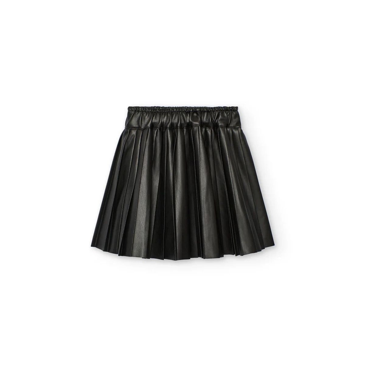 BOBOLI - Falda Polipiel Plisada Negro Boboli