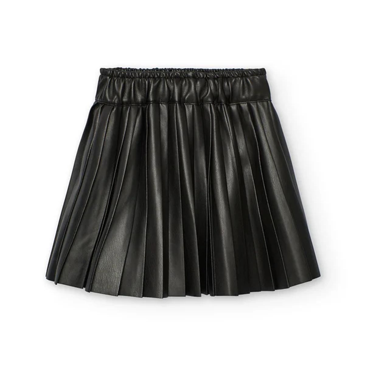 BOBOLI - Falda Polipiel Plisada Negro Boboli