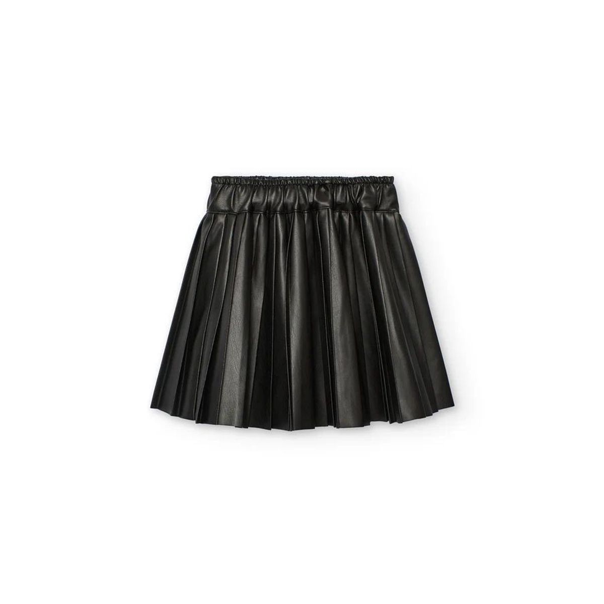 BOBOLI - Falda Polipiel Plisada Negro Boboli