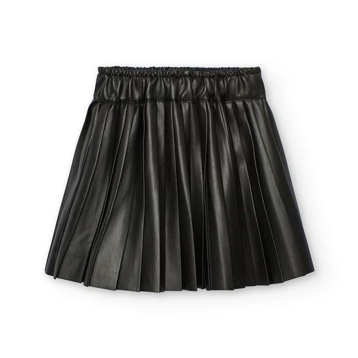 BOBOLI - Falda Polipiel Plisada Negro Boboli