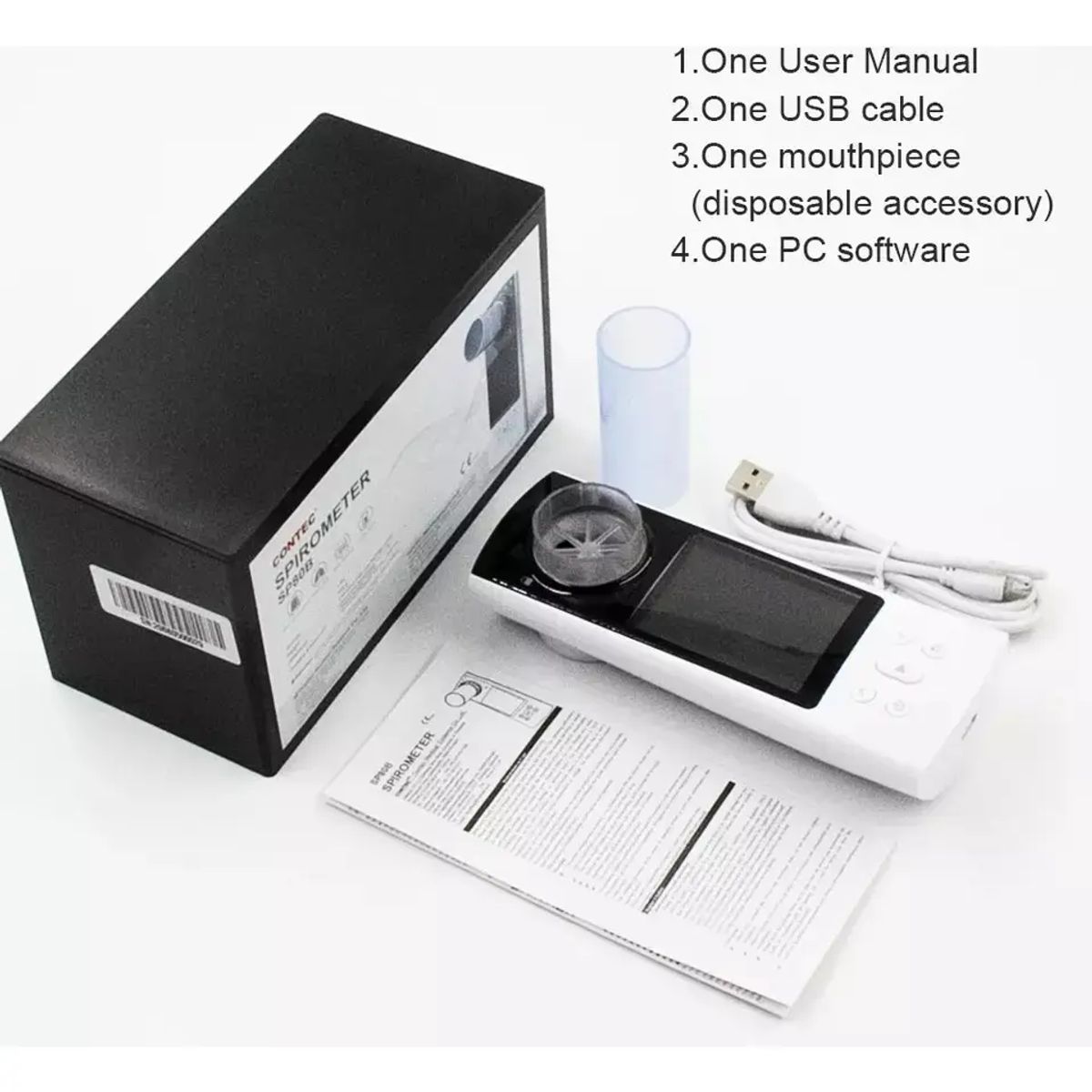 CONTEC - Contec Espirómetro Digital Bluetooth Sp80b Pulmonar