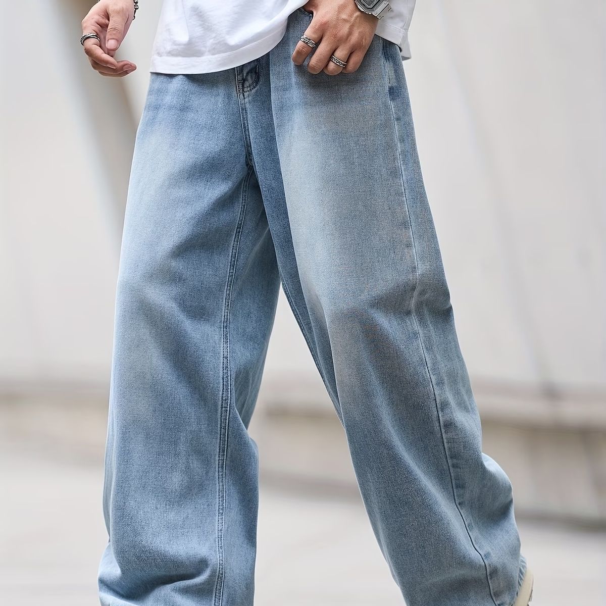GENERICO - Pantalon Jean Baggy Oversize Ancho Urban Cargo