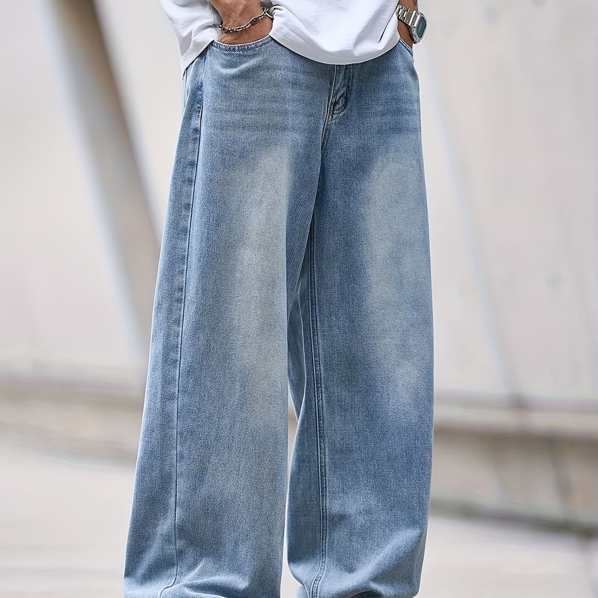 GENERICO - Pantalon Jean Baggy Oversize Ancho Urban Cargo