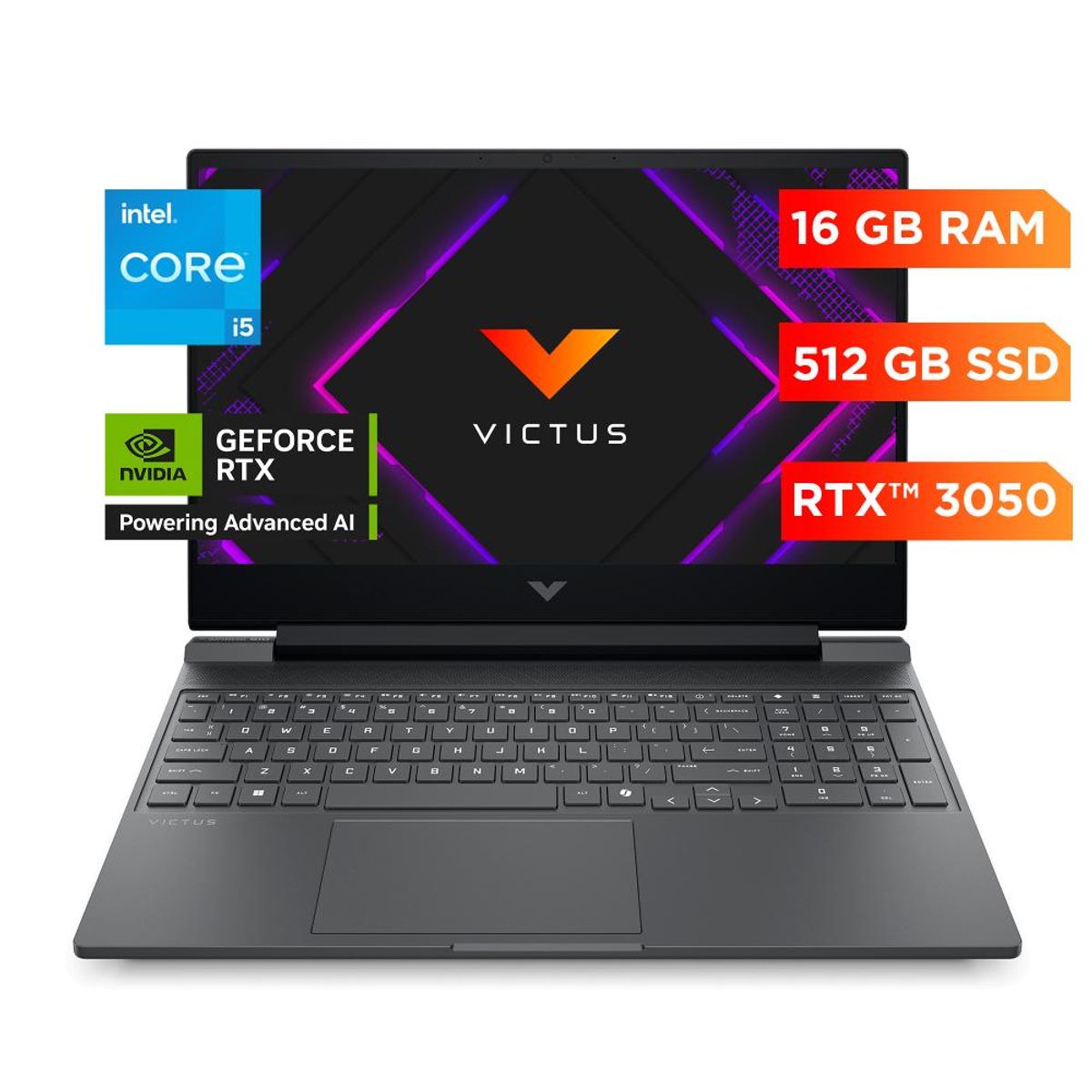 HP - Portátil Hp Victus Gaming 15-fa2014la Intel Core I5 Rtx 3050 16gb Ram 512gb 15.6" Windows 11