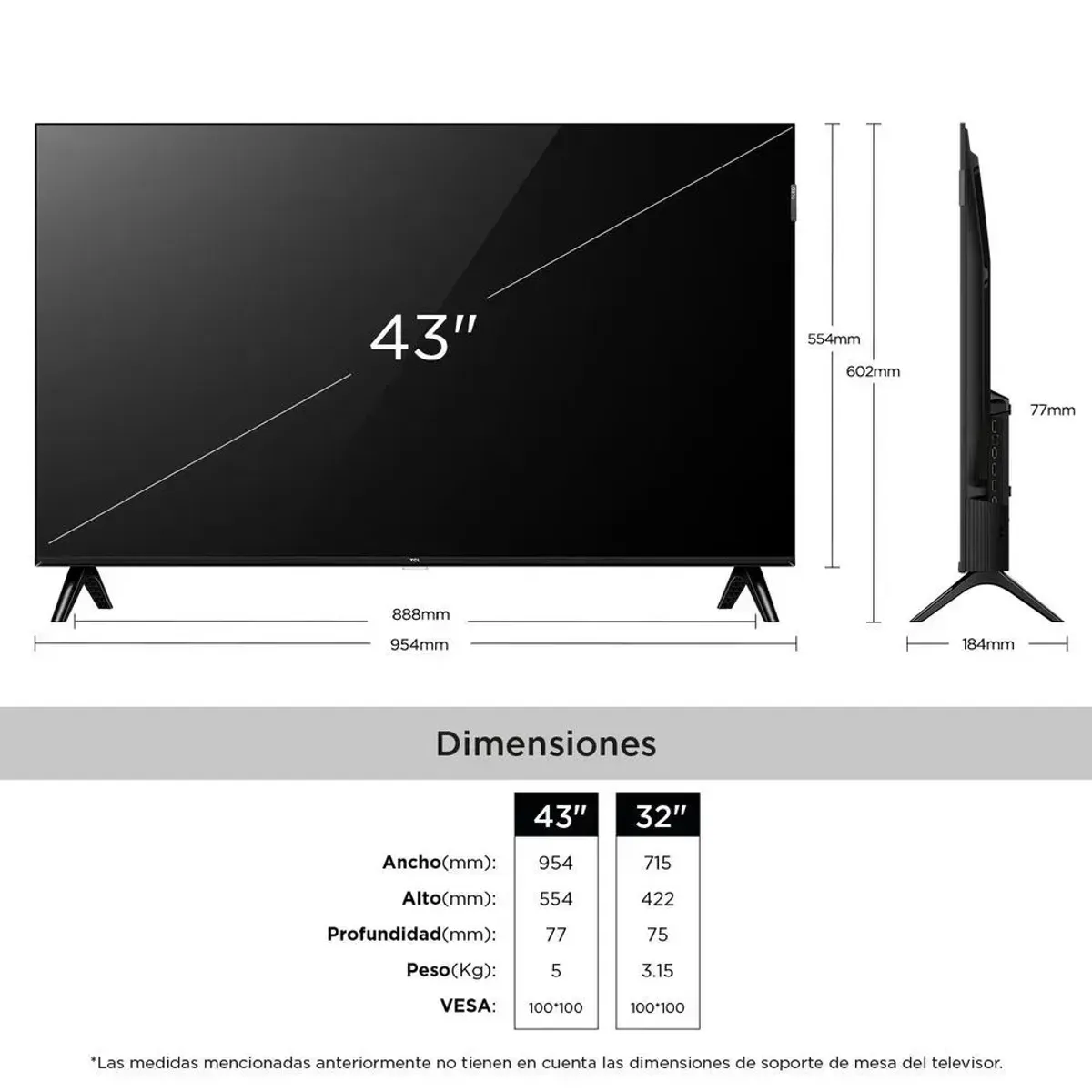 TCL - TV TCL 43 Pulgadas S5K FHD QLED Smart TV