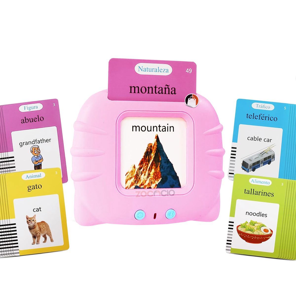 ZOCOCIO - Tarjetas Parlantes Lector Interactivo Educacion De Idioma