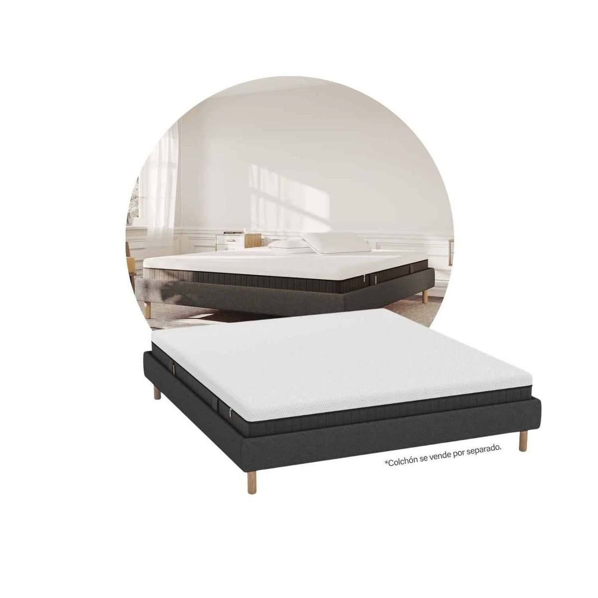 EMMA - Base Cama Tapizada Múnich King | Emma | Diseño Elegante