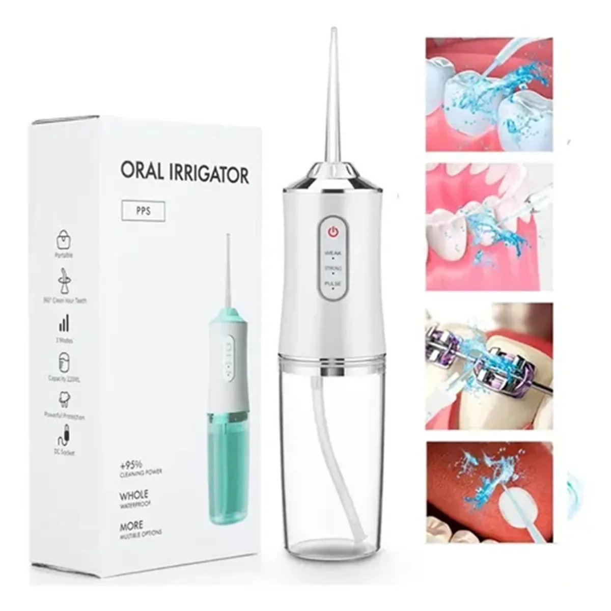 CHINA - Irrigador Oral Portátil Recargable Limpieza Dental a Chorro De Agua Dientes Encías Brackets USB