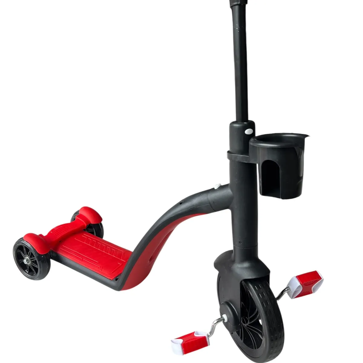 BOY TOYS - PATINETA 3 EN 1  ROJA  3 FUNCIONES TRICICLO, PATINETA, ANDADERA