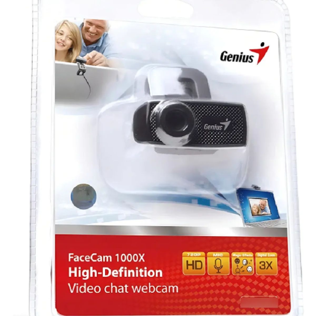 GENIUS - Webcam Genius FaceCam 1000X HD 720p con Micrófono USB para PC y Notebook