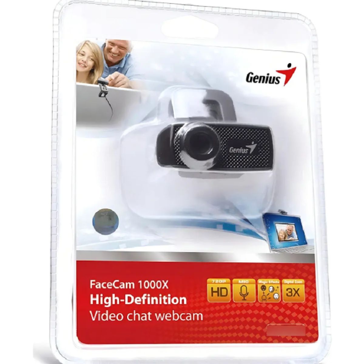 GENIUS - Webcam Genius FaceCam 1000X HD 720p con Micrófono USB para PC y Notebook
