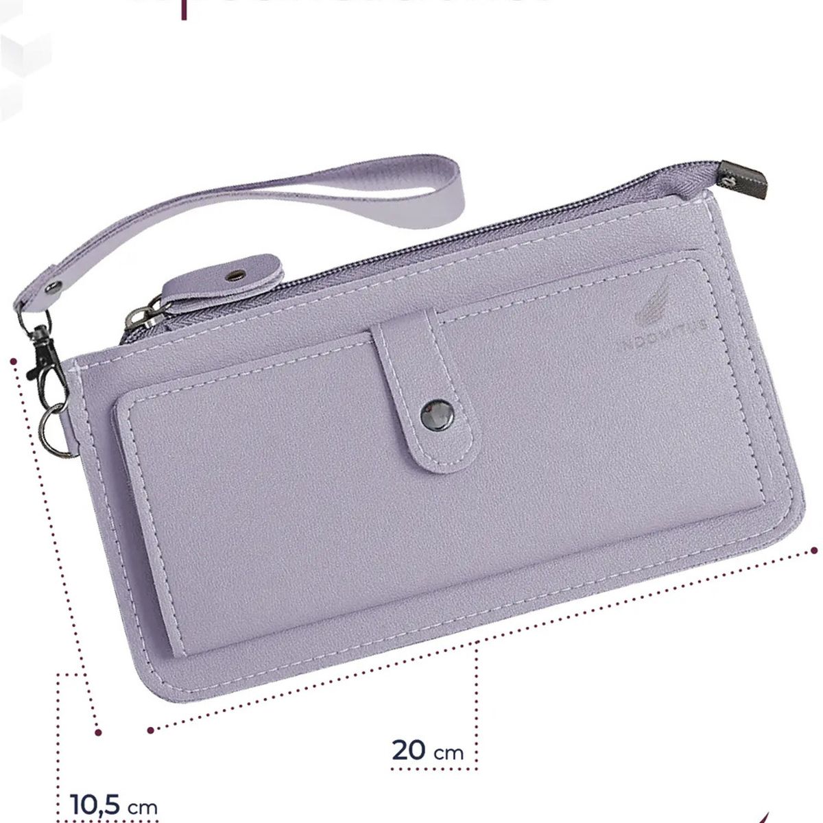 GENERICO - Billetera Larga Elegante Cuero Monedero Mujer Violeta
