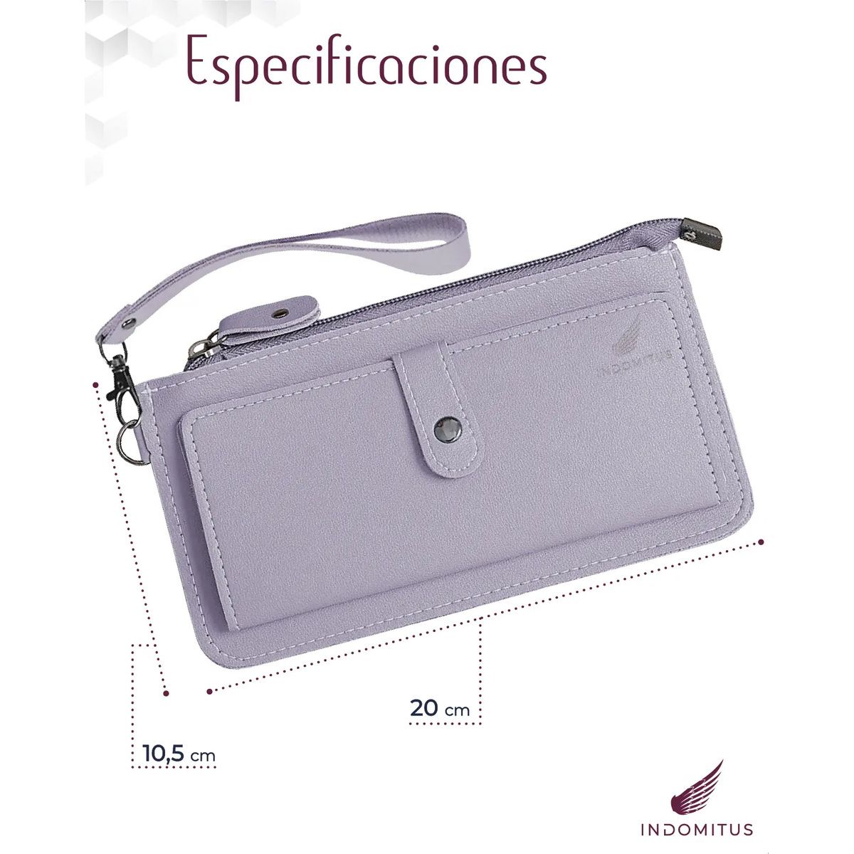 GENERICO - Billetera Larga Elegante Cuero Monedero Mujer Violeta