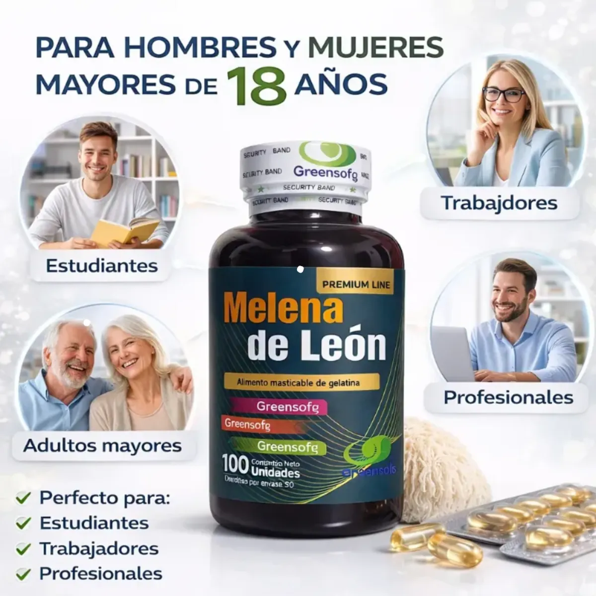 NATURAL MEDICINE - Melena de León + Prebióticos Probióticos y Zinc + Omega 3, 6 y 9 - Kit Bienestar Femenino