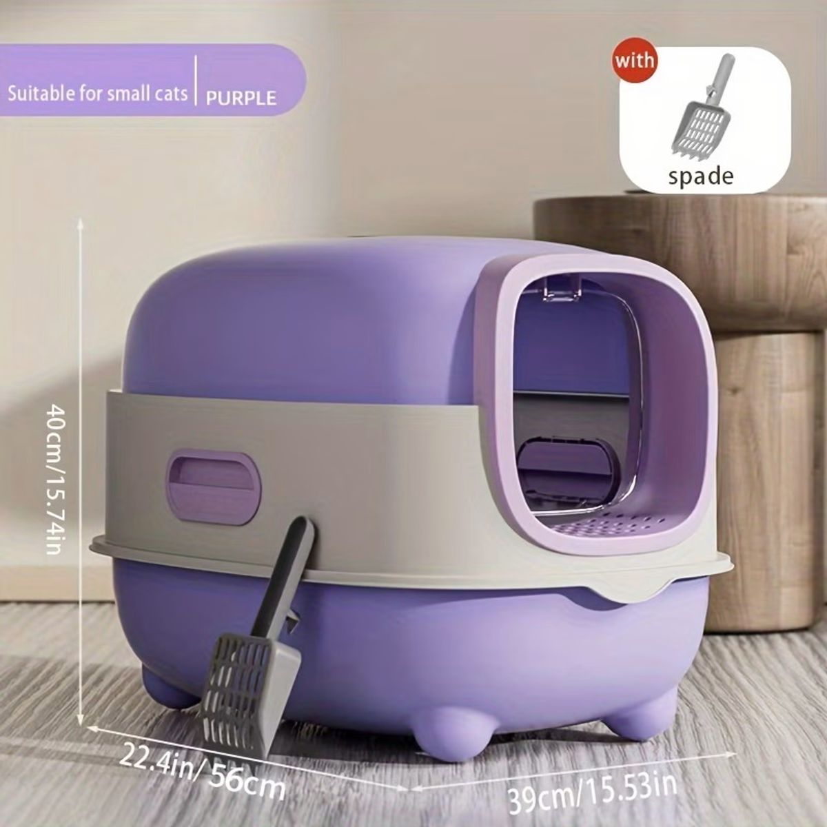 PET GENIUS - Arenero XL Para Gatos Grande Cubierto + Pala / Sistema Antiolores