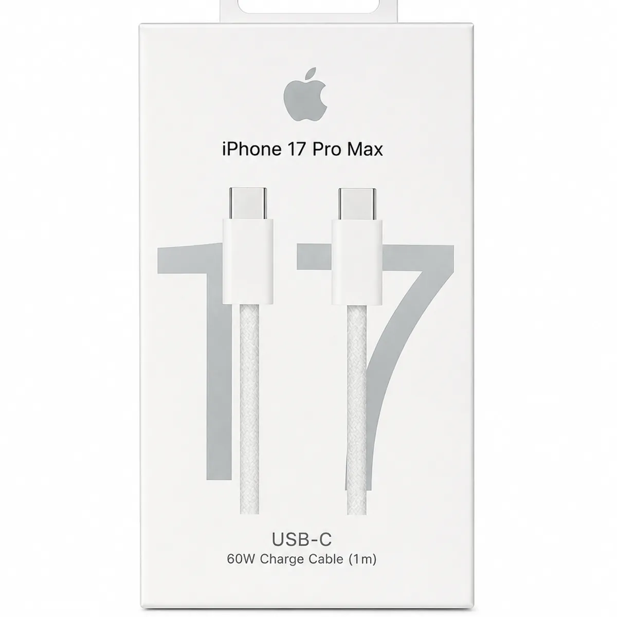 APPLE - Cable Cargador ORIGINAL IPhone iPad Mac 60w 1 Metro iPhone 17