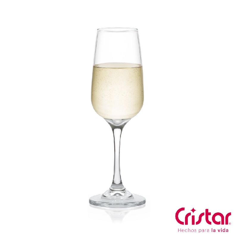 CRISTAR - Copa de vidrio Cristar: para champaña 3 piezas