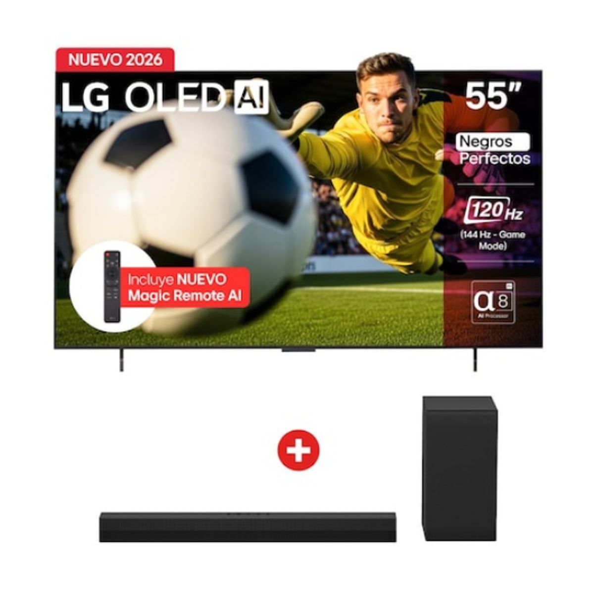 LG - Combo Televisor LG OLED 55 B6 AI + Barra S40T